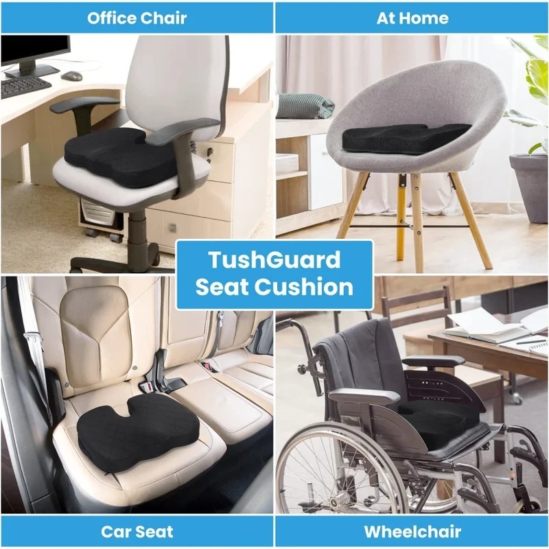 Office Chair Cushion - U자형 메모리폼 시트 쿠션, 인체공학적 디자인으로