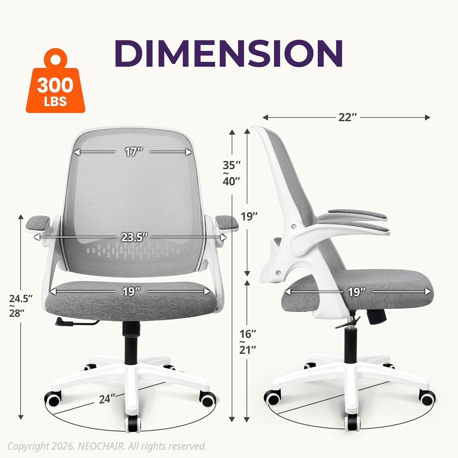 인체공학적 메쉬 사무용 의자, 요추 지지대, 높이 조절 - Office Chair 리뷰 및 가격
