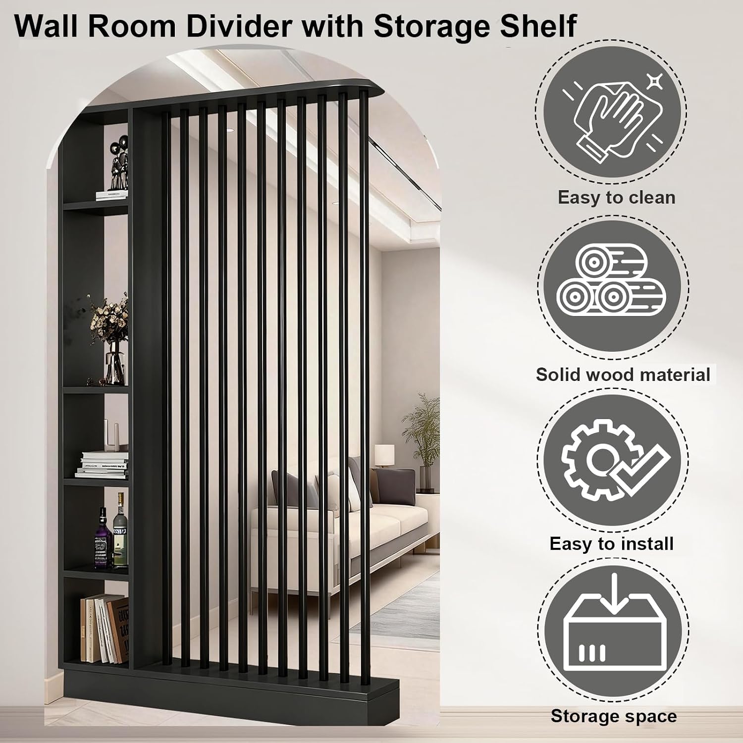 바닥부터 천장까지 이어지는 선반 및 수납장이 있는 룸  - Partition Screen Divider 리뷰 및 가격